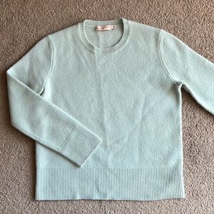 Tory Burch Merino Wool Light Baby Blue Crewneck Sweater